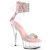 Pleaser DELIGHT-627RS Sandali Con Plateau Trasparente Strass Argento EU-35 / US-5