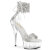 Pleaser DELIGHT-627RS Sandali Con Plateau Trasparente Strass Trasparente Argento EU-37 / US-7