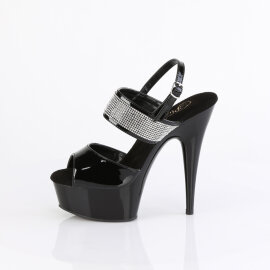 Pleaser DELIGHT-639 Sandali Con Plateau Vernice Nero EU-40 / US-10