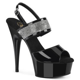Pleaser DELIGHT-639 Sandali Con Plateau Vernice Nero...