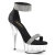 Pleaser DELIGHT-641 Sandali Con Plateau Tessuto Trasparente Nero EU-39 / US-9