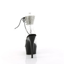 Pleaser DELIGHT-691-2RS Sandali Con Plateau Trasparente Strass Nero EU-35 / US-5