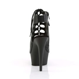 Pleaser DELIGHT-600-20 Stivaletti - Similpelle Nero/Nero Opaco EU-40 / US-10
