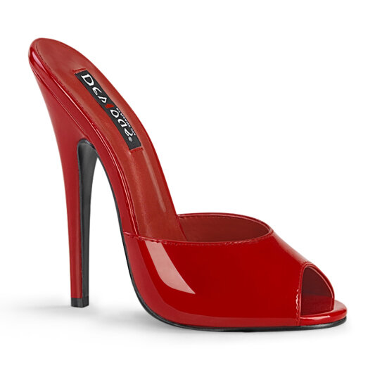 Devious DOMINA-101 Mules Vernice Rosso EU-35 / US-5