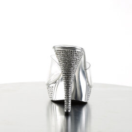 Fabulicious ELEGANT-401 Mules Con Plateau Cromato Trasparente Argento EU-40 / US-10