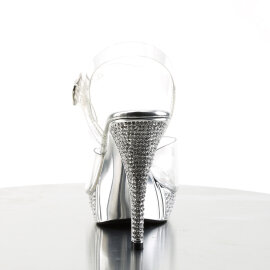 Fabulicious ELEGANT-408 Sandali Con Plateau Cromato Trasparente Argento EU-40 / US-10