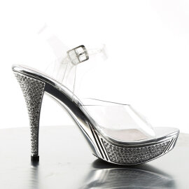 Fabulicious ELEGANT-408 Sandali Con Plateau Cromato Trasparente Argento EU-40 / US-10