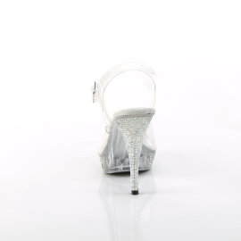 Fabulicious ELEGANT-408ABRS Sandali Con Plateau Trasparente Strass Trasparente EU-39 / US-9
