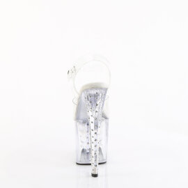 Pleaser ENCHANT-708RS Sandali Con Plateau Trasparente Strass Trasparente EU-38 / US-8