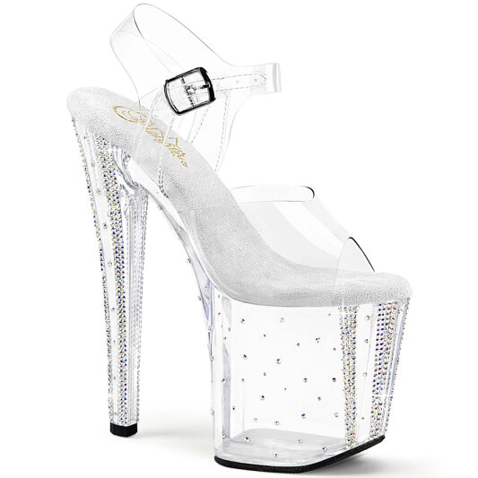 Pleaser ENCHANT-708RS-01 Sandali Con Plateau Trasparente Strass Trasparente EU-38 / US-8