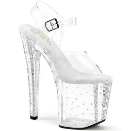 Pleaser ENCHANT-708RS-01 Sandali Con Plateau Trasparente...
