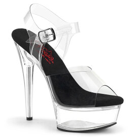 Pleaser EXCITE-608 Sandali Con Plateau Trasparente Nero...
