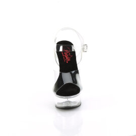 Pleaser EXCITE-608 Sandali Con Plateau Trasparente Nero...