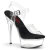 Pleaser EXCITE-608 Sandali Con Plateau Trasparente Nero EU-35 / US-5