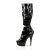 Pleaser DELIGHT-600-49 Stivaletti - Vernice Elasticizzato Nero/Nero EU-36 / US-6