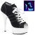 Pleaser DELIGHT-600SK-01 Stivaletti - Tela Nera/Bianco Neon EU-35 / US-5