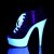 Pleaser DELIGHT-600SK-01 Stivaletti - Tela Nera/Bianco Neon EU-35 / US-5