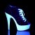 Pleaser DELIGHT-600SK-01 Stivaletti - Tela Nera/Bianco Neon EU-35 / US-5