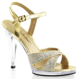Fabulicious FLAIR-419/G/C Sandali Trasparente Glitter Oro...