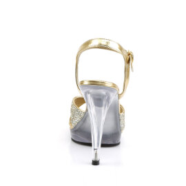 Fabulicious FLAIR-419/G/C Sandali Trasparente Glitter Oro EU-43 / US-13