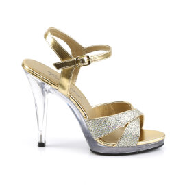 Fabulicious FLAIR-419/G/C Sandali Trasparente Glitter Oro EU-43 / US-13