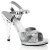 Fabulicious FLAIR-419 Sandali In Stile Gotico Trasparente Glitter Argento EU-42 / US-12