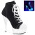 Pleaser DELIGHT-600SK-02 Stivaletti - Tela Nera/Bianco Neon EU-41 / US-11
