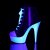 Pleaser DELIGHT-600SK-02 Stivaletti - Tela Nera/Bianco Neon EU-35 / US-5