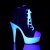 Pleaser DELIGHT-600SK-02 Stivaletti - Tela Nera/Bianco Neon EU-35 / US-5