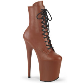 Pleaser FLAMINGO-1020 Stivaletti Con Plateau Similpelle Marrone EU-40 / US-10