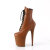 Pleaser FLAMINGO-1020 Stivaletti Con Plateau Similpelle Marrone EU-40 / US-10