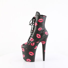 Pleaser FLAMINGO-1020KISSES Stivaletti Con Plateau Similpelle Nero EU-35 / US-5