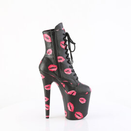 Pleaser FLAMINGO-1020KISSES Stivaletti Con Plateau Similpelle Nero EU-35 / US-5