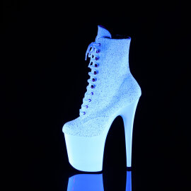 Pleaser FLAMINGO-1020LG Stivaletti Con Plateau Glitter Neon Bianco EU-42 / US-12