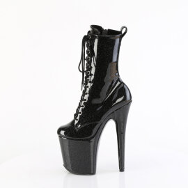 Pleaser FLAMINGO-1040GP Stivaletti Con Plateau Vernice Glitter Nero EU-43 / US-13