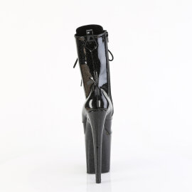 Pleaser FLAMINGO-1040GP Stivaletti Con Plateau Vernice Glitter Nero EU-43 / US-13