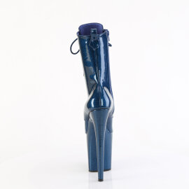 Pleaser FLAMINGO-1040GP Stivaletti Con Plateau Vernice Glitter Blu EU-35 / US-5