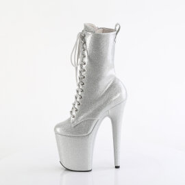Pleaser FLAMINGO-1040GP Stivaletti Con Plateau Vernice Glitter Argento EU-35 / US-5