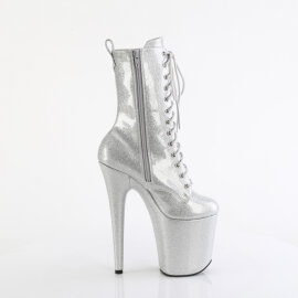 Pleaser FLAMINGO-1040GP Stivaletti Con Plateau Vernice Glitter Argento EU-35 / US-5
