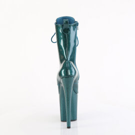 Pleaser FLAMINGO-1040GP Stivaletti Con Plateau Vernice Glitter Blu Verde EU-35 / US-5