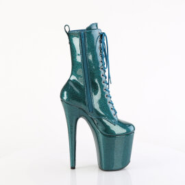 Pleaser FLAMINGO-1040GP Stivaletti Con Plateau Vernice Glitter Blu Verde EU-35 / US-5
