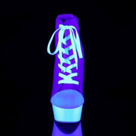 Pleaser DELIGHT-600SK-02 Stivaletti - Tela Rosa/Bianco...