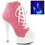 Pleaser DELIGHT-600SK-02 Stivaletti - Tela Rosa/Bianco Neon EU-37 / US-7