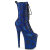 Pleaser FLAMINGO-1040SPF Stivaletti Con Plateau Tessuto Metallizzato Pitonato Blu EU-36 / US-6