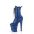 Pleaser FLAMINGO-1040SPF Stivaletti Con Plateau Tessuto Metallizzato Pitonato Blu EU-36 / US-6