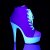 Pleaser DELIGHT-600SK-02 Stivaletti - Tela Rosa/Bianco Neon EU-39 / US-9