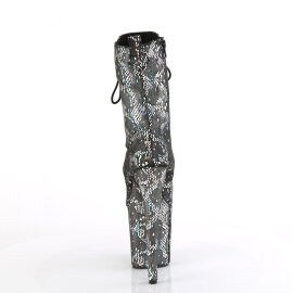 Pleaser FLAMINGO-1040SPF Stivaletti Con Plateau Tessuto Holo Metallizzato Nero EU-38 / US-8