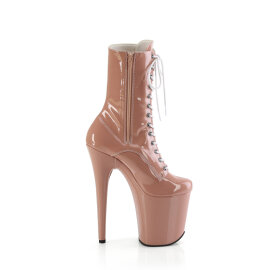 Pleaser FLAMINGO-1040TT Stivaletti Con Plateau Vernice Beige Bianco EU-35 / US-5