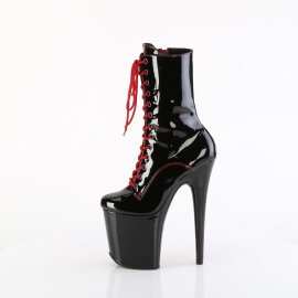 Pleaser FLAMINGO-1040TT Stivaletti Con Plateau Vernice Nero Rosso EU-37 / US-7