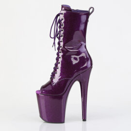 Pleaser FLAMINGO-1041GP Stivaletti Con Plateau Vernice Glitter Viola Scuro EU-35 / US-5